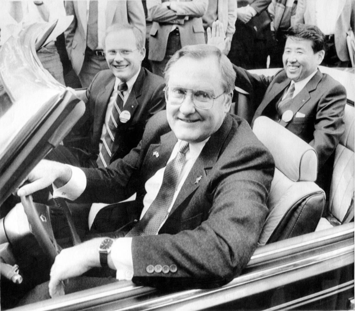 Governor Thompson in car during parade