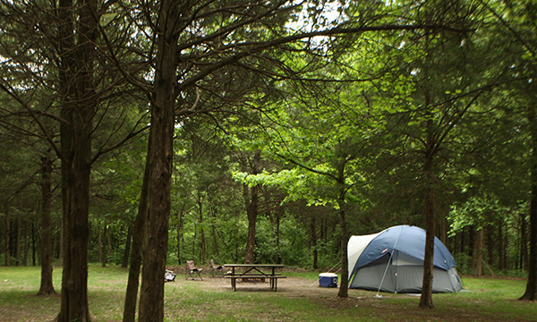Tent site at Giant City State Park