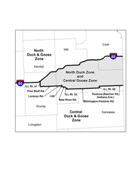 Inset shows the zone line as it runs through Grundy, Will and Cook counties.