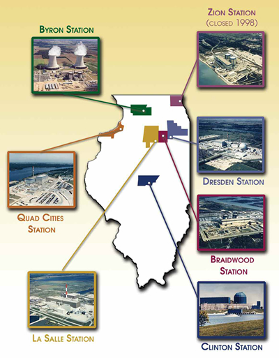 Illinois Nuclear Facilities Map